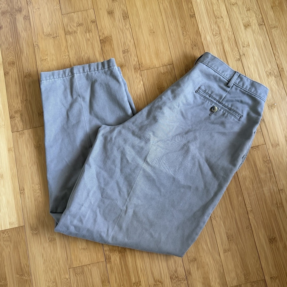 Mens Khaki Dress Pants 36x30 Classic Flat Front Straight Leg‎ Business Casual